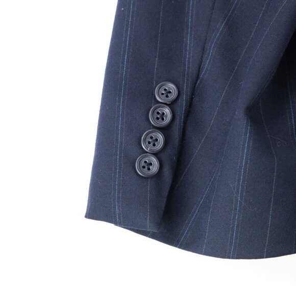 Burberry Navy Blue Striped Wool Blazer 42R EUC 2 Button 2 Vent Barneys Sports - Picture 6 of 15